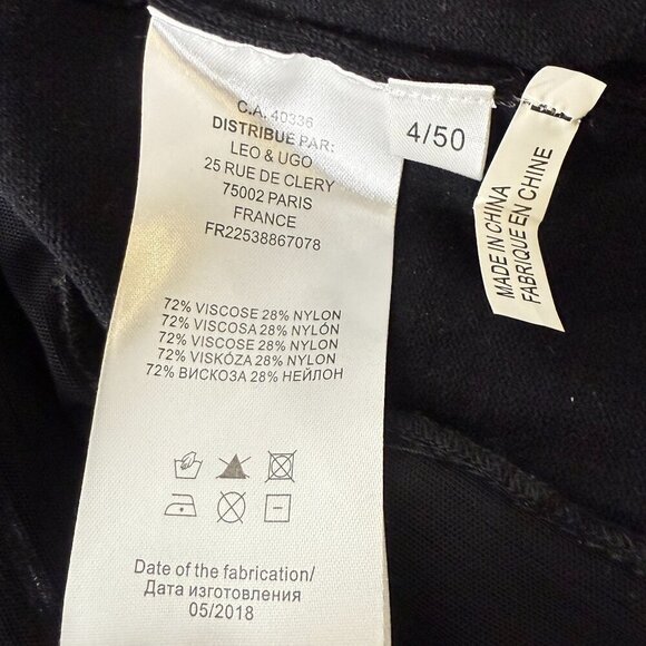 Leo & Ugo Black Back Ruffle Detail Button/Snap Front Cardigan Front Pockets Sz 4 - Picture 4 of 13